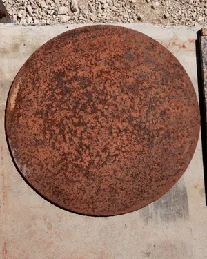 Round Rusted Metal Surface, Tabletop