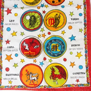 70s Astrology Zodiac Sign tea towel Dish towel - 26.5