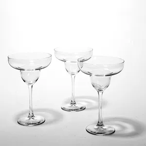 Clear Smooth Stemmed Margarita Glass Wide Bowl Great for Desserts