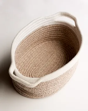 Boho Coiled Jute Rope Natural Storage Basket