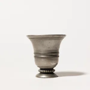 Antique Pewter Tulip Footed Colonial Beaded Goblet