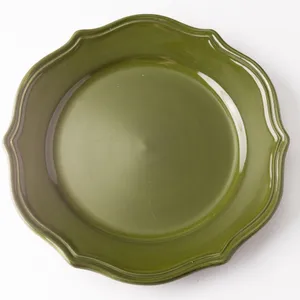 Olive Green French Country Plate - 1