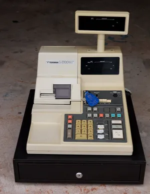 Vintage Electronic Cash Register. Store Front