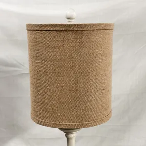Fabric Drum Lampshade Spider Attachment Burlap Natural