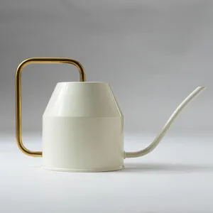 Cream Colored Metal Watering Can - 10