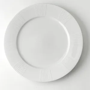 White Dinner Plate with Intermittent ribbing - 1.25