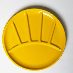 Bright Yellow Sunshine Enamelware Segmented Sunshine Plate 