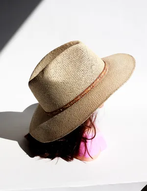 Camel Fine Raffia Adventurer Hat, Used. Wear. Loved.