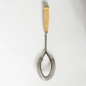 Vintage wood handled whisk - 12.25