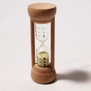 Miniature Beech Wood Hourglass Sand Timer Vintage 