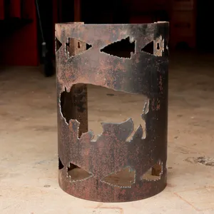 Rustic Steel Bear Arrowhead Lanterns Wall Lighting Sconce, Outdoors