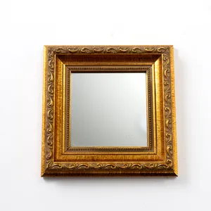 Vintage Gold leaf small square Mirror - 6.25