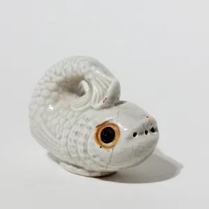 Antique Chinese White Glazed Ceramic Fish Figurine