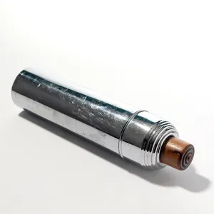 Tall Silver Cocktail Shaker Wood Cap, Mid-Century Modern, Vintage  - 14