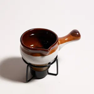 Brittany Stoneware Butter Warmer Set Retro 1970s
