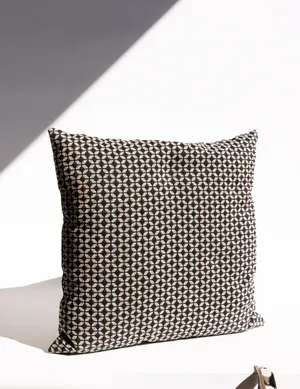 Woven square pillow Black and White Graphic Design