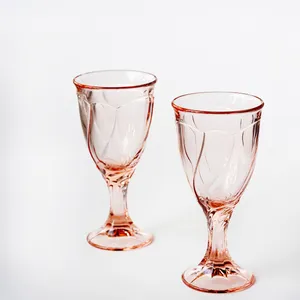 Tall Pink Swirl Goblet - 6.5