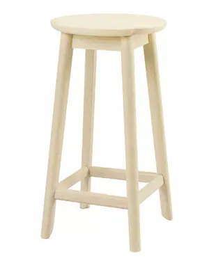 Bar Stool, Counter Height, White Washed Light colored Wood Stool