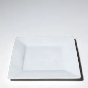 White Ceramic Square Salad Plates