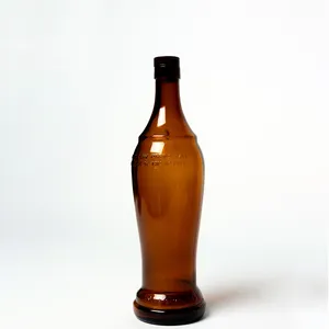 Don Pancho Lico de Cafe Clear Brown Bottle Mexico Large Empty, not lables Decanter Brown Bottle Mexico Large Empty, Unlables Decanter