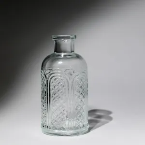 Victorian Clear Embossed Lattice Glass Apothecary Bottle