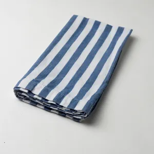 Linen Blue and White Striped Napkin