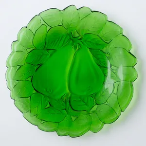 Clear Green Pear Plates - 11