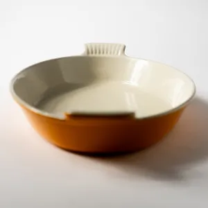 Vintage Pumpkin Le Creuset enameled cast iron casserole pan with handles - 15