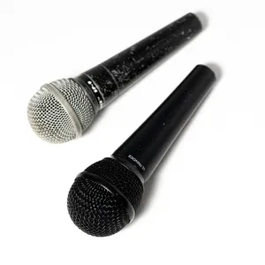 Vintage Black Handheld Microphone with Black Mesh mouth piece
