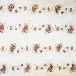 Vintage Fabric Flowered Orange and Brown Pillow Case - 40