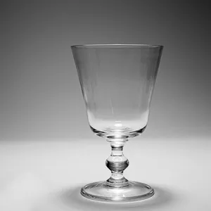 Large Clear Tapered Water Goblet with a bubbled short stem
