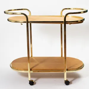 Brass and Wood Bar Cart - 28