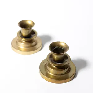 Vintage Brass Candle Holder. Portable Candlestick, 3 Tier Conical Candle Holder