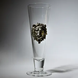 Pewter Lion Head Pilsner Glass - 9