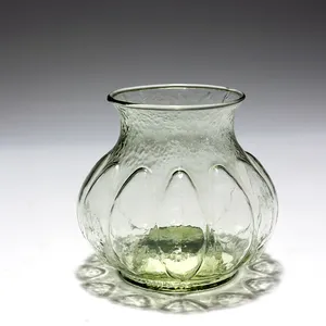Vintage Clear Green Glass Flower Vessel - 4.5