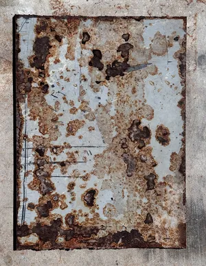 Aged Rusty Industrial Distressed Metal Panel Photography Surface