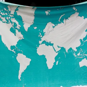 Large Fabric World Map Tapestry