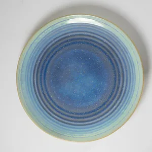Blue Ombre textured Dinner PLates - 7.25