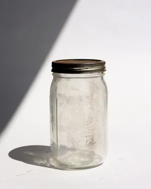 Sculptured Grapes Glass Ball Jar #67 Wide Mouth Mason Jar Weathered and Aged.