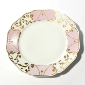 Pink and Gold Haviland and Co Antique Salad Plate 1880 - 8.25