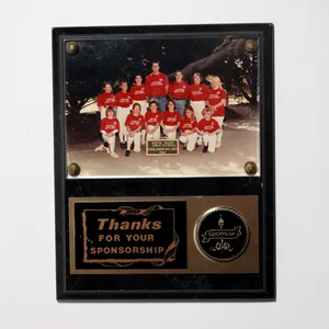 1994 Girls Softball Team Sponsor Award Plaque