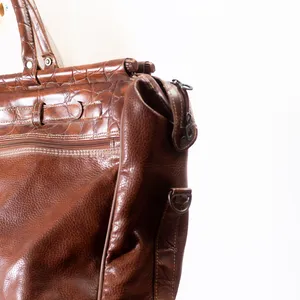 Extra Large Leather Travel Bag - 2' x 1.5'