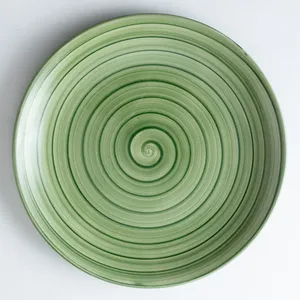 Set x 4 Green Swirl Plate - 10.25