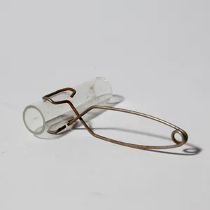 Antique Glass Tube Wire Metal Clamp Rustic