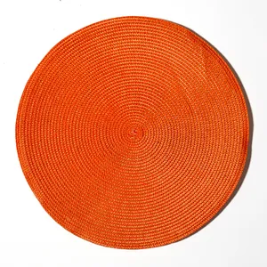 Large sized corded Tangerine Orange Trivet Placemat -  14.6