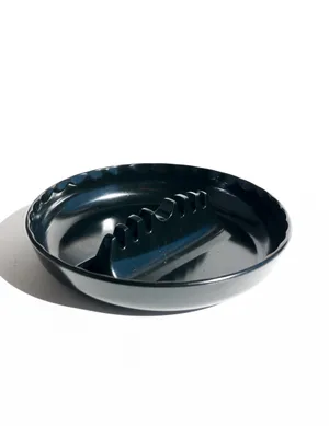 Used Black Melamine Ashtray, Office, Retro