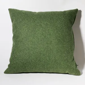 Sage Green Wool Felt Modern Square Throw Pillow