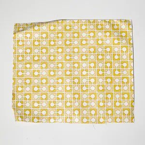 Wallpaper Remnant 1970s Shades of Yellow Circles on a grid