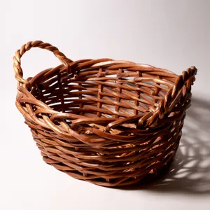 Rustic Vintage Hand-Woven Wicker Farmhouse Basket