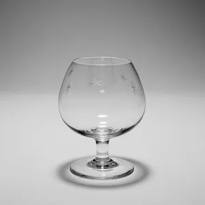 Star Dust Quartzex Crystal Brandy Snifter Clear Glass with etched stars